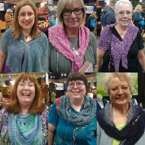 Shawl pin wearing customers at stitches midwest 2017