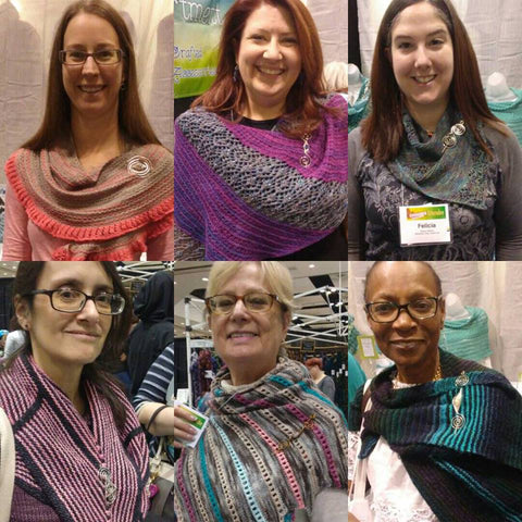 Shawl pin wearing customers at stitches west 2017