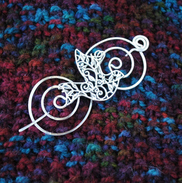 Bird Shawl Pin Charmed Silver Crafty Flutterby Creations