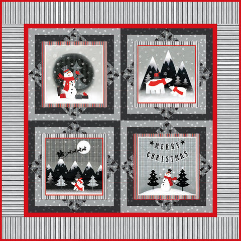 Red + Grey Christmas free quilt pattern