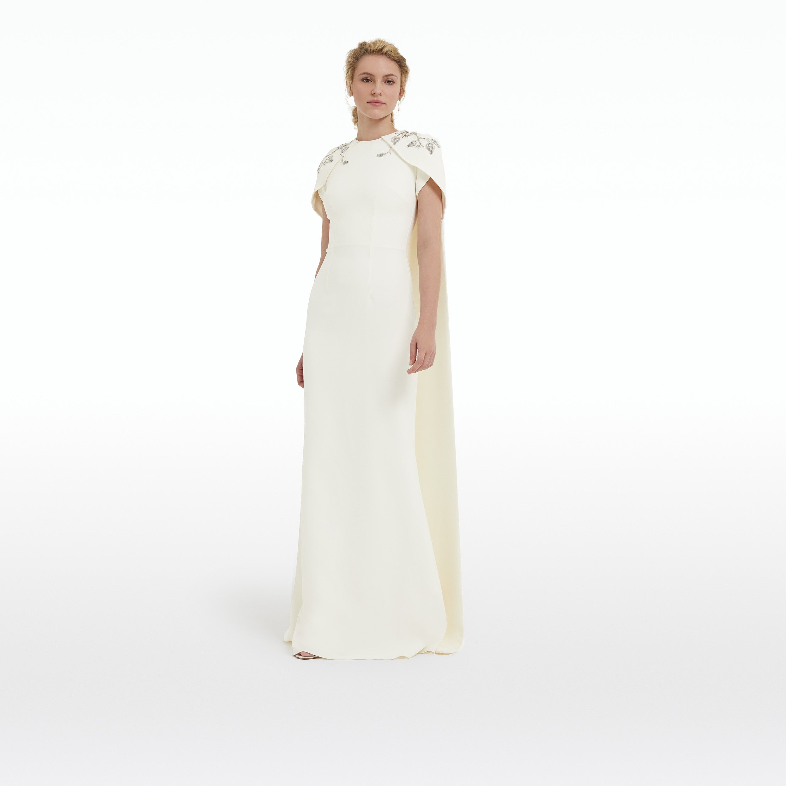 Ginkgo Flower Bud Embroidered Ivory Dress – Safiyaa London