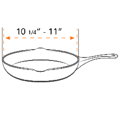 Pan size to 10.25" to 11"