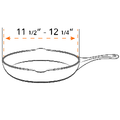 Pan size 11.5" to 12.25"