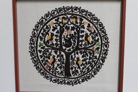 Hand embroidered tapestry - tree of life