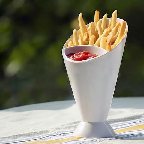 French Fry / Finger Foods Dipping Cup with Sauce Holder