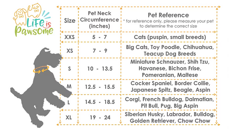 life is pawsome size chart