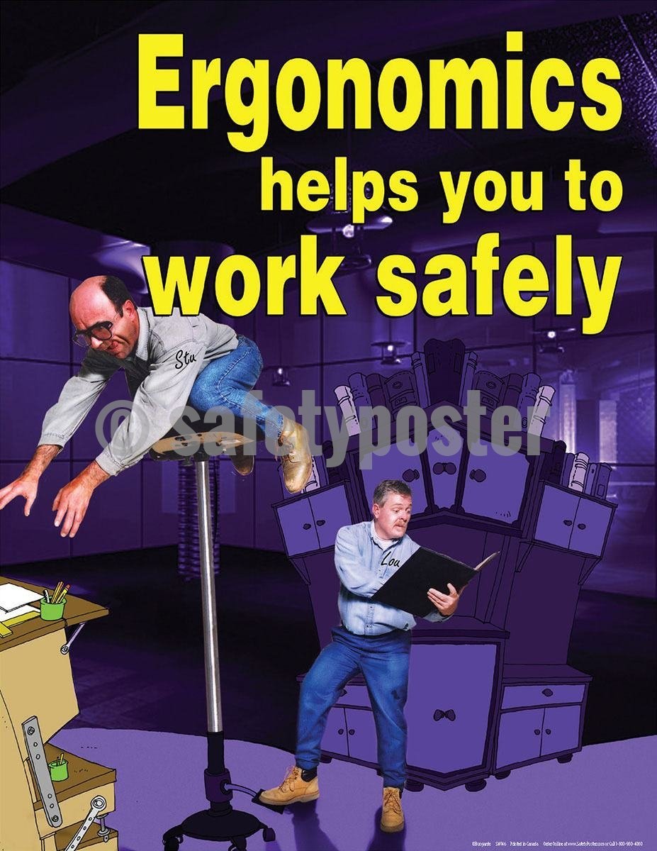 Ergonomics Helps You To Work Safely - Safety Poster