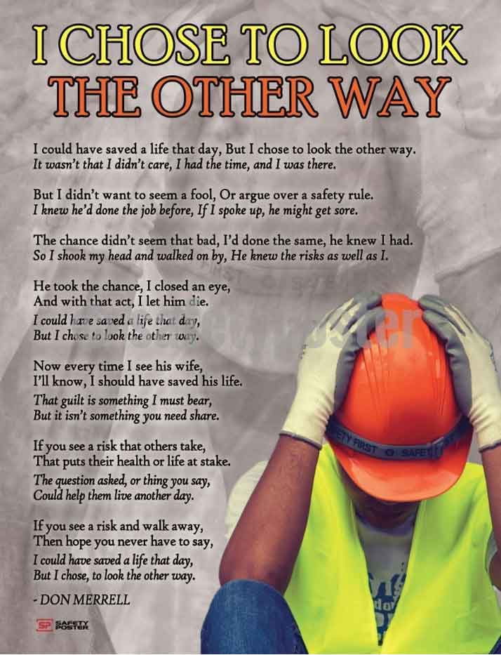 I Chose to Look the Other Way - Don Merrell Poster – Safety Poster