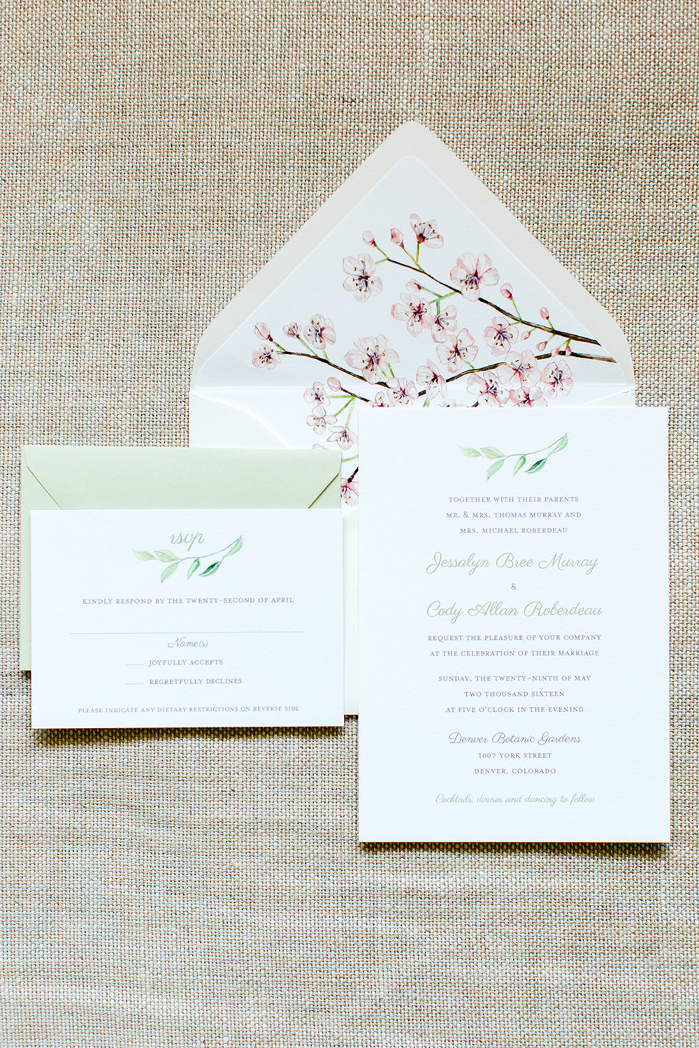 Botanic Garden Invitations illustrated by Lana's Shop