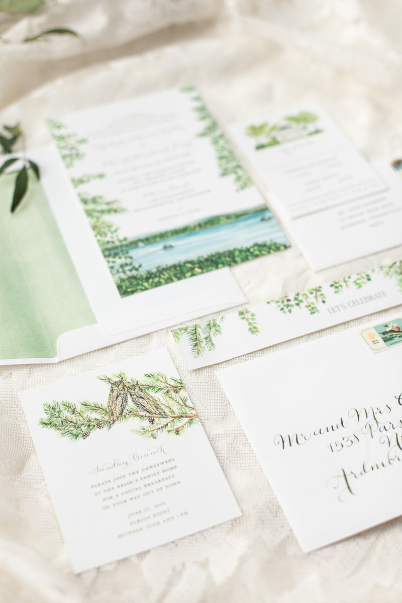 Lakeside Invitations illustrated by Lana's Shop