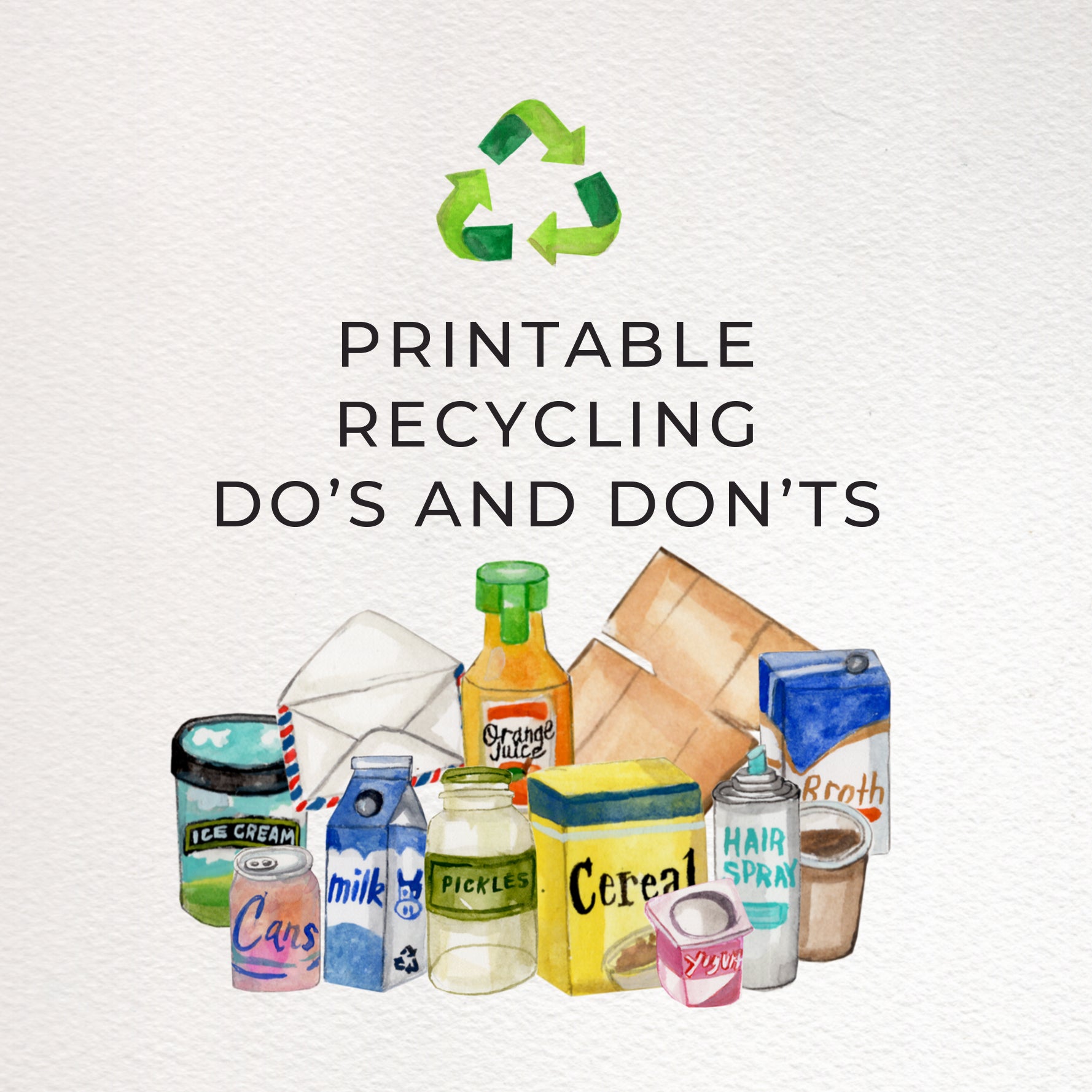 Printable Recycling Do's and Don'ts