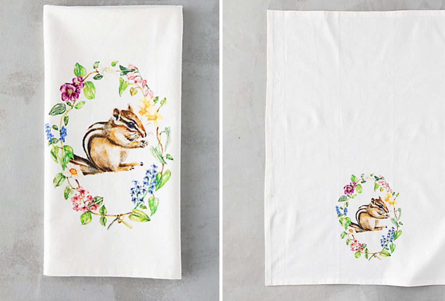 Woodland Critter Spring Tea Towels 