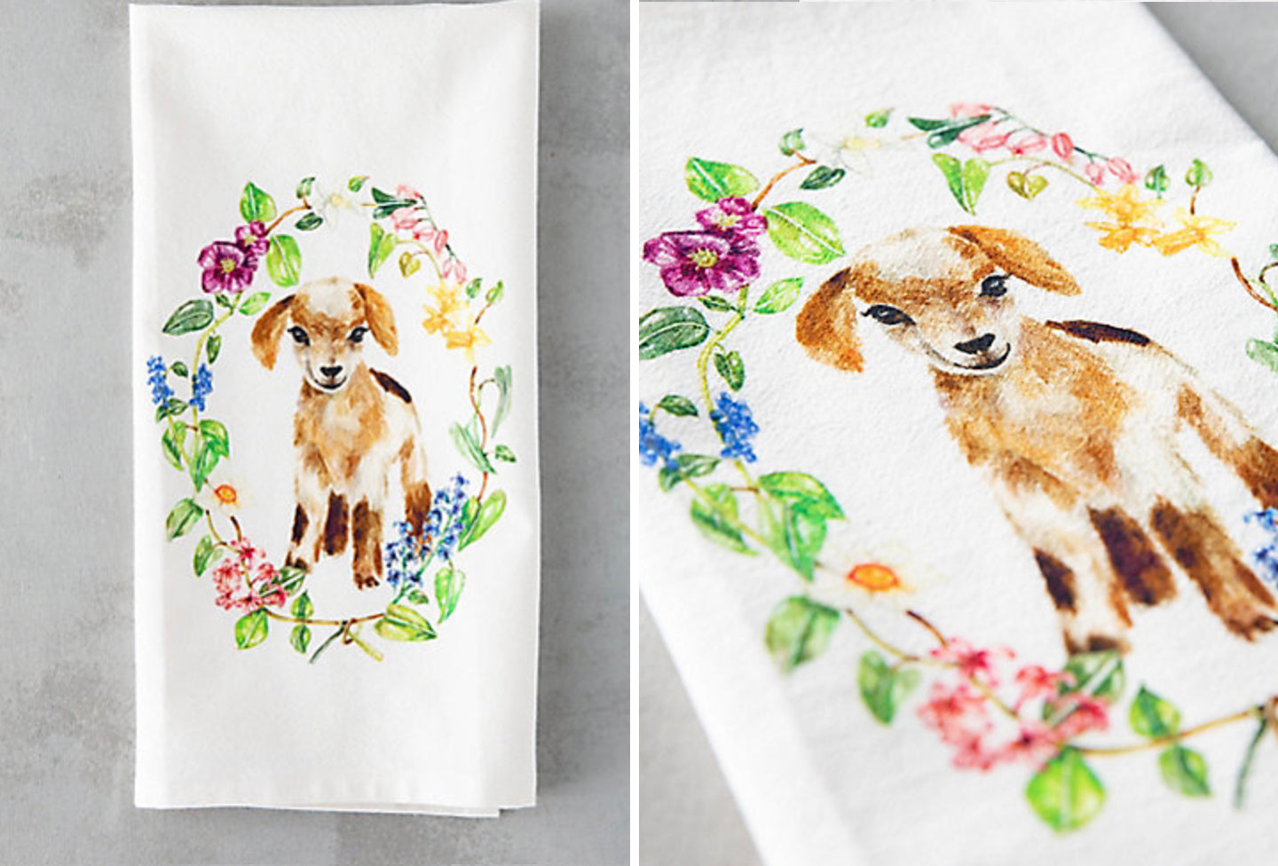 Woodland Critter Spring Tea Towels 