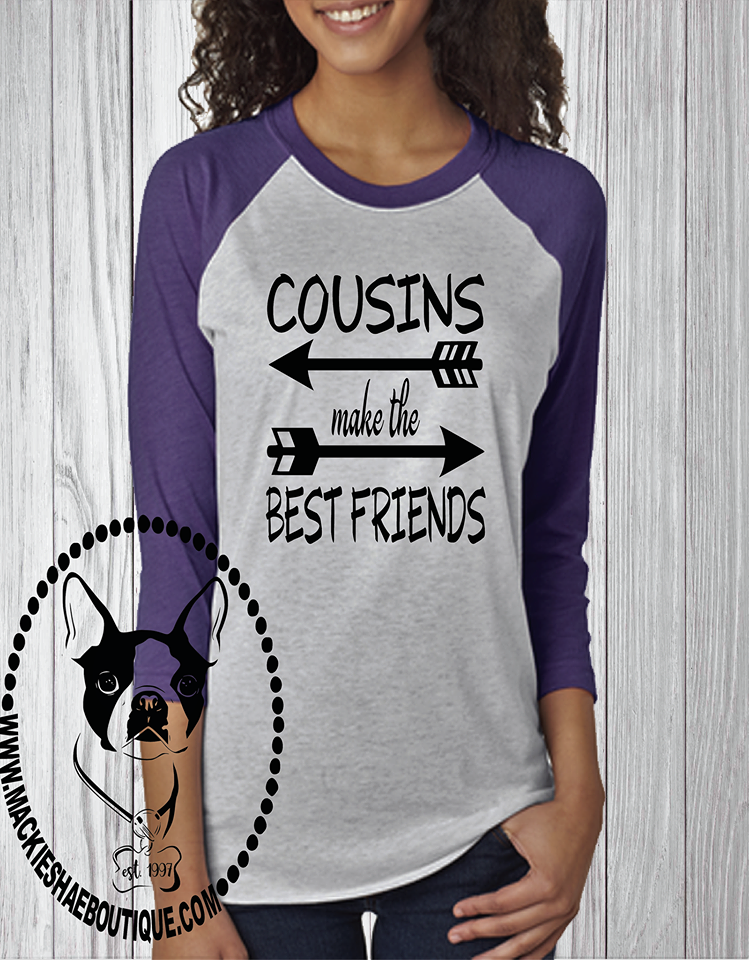 Kinderpaleis wekelijks pak Cousins Make the Best Friends with Arrows (design 1) Custom Shirt, 3/4 –  Mackie Shae