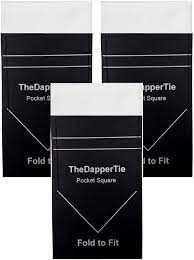 TheDapperTie Men's Solid Flat Pre Folded Pocket Square on Card 