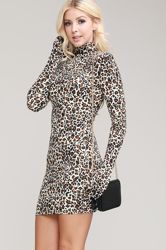 leopard print glove dress