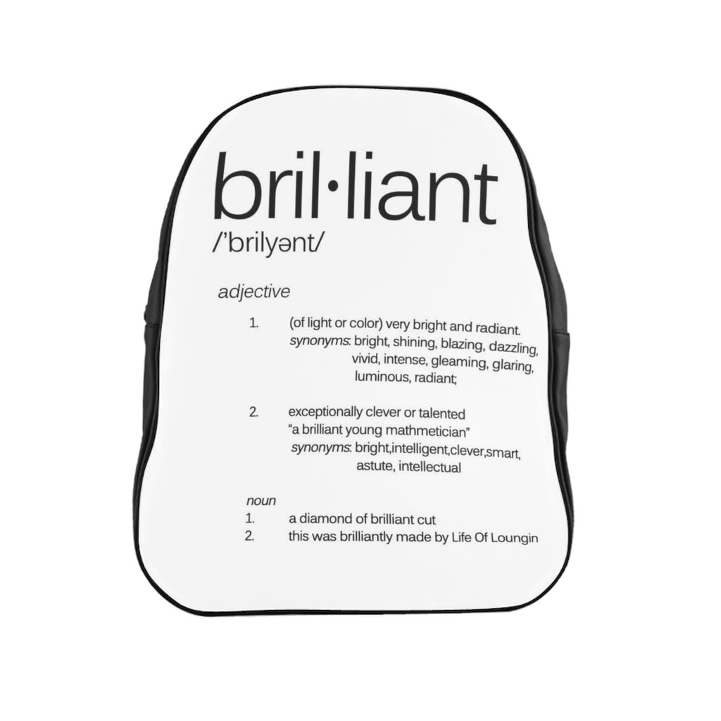 brilliant definition school backpack | life of loungin