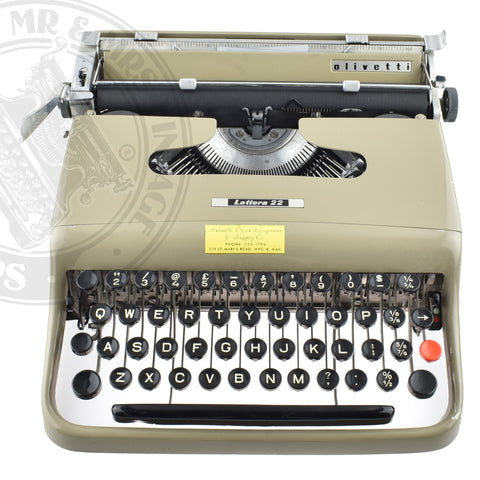 Olivetti Lettera 22 Typewriter from David Rain | Tom Arden