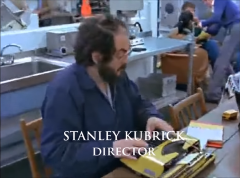 Stanley Kubrick typewriter during the Shinning behind the scenes.