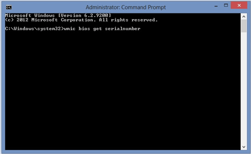 Command Prompt - Serial Number