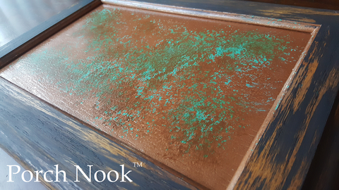 3:1 mixture of "The Real Teal" and "Butter Me Up" to create a faux copper patina