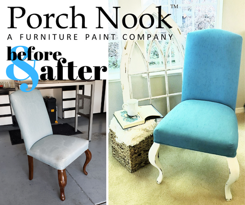 How to paint fabric upholstery by Porch Nook