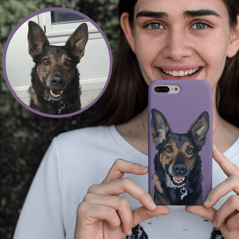 Custom phone case with pet artwork