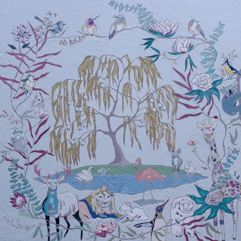katrina berg tree of life painting of heavenly mother in the garden of eden