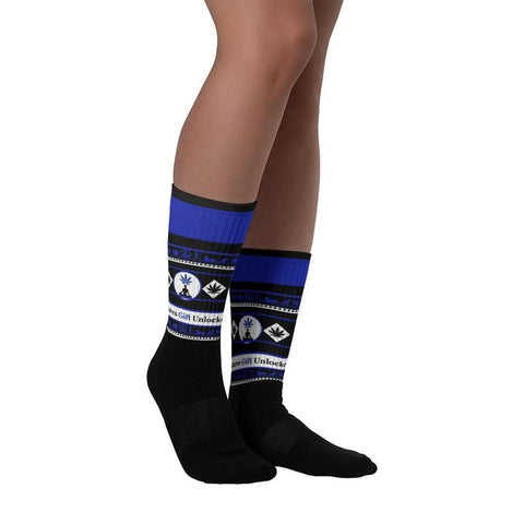 black and blue weed socks