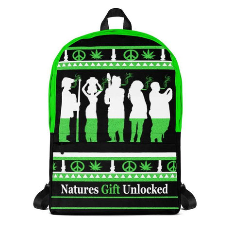 black and green backpack
