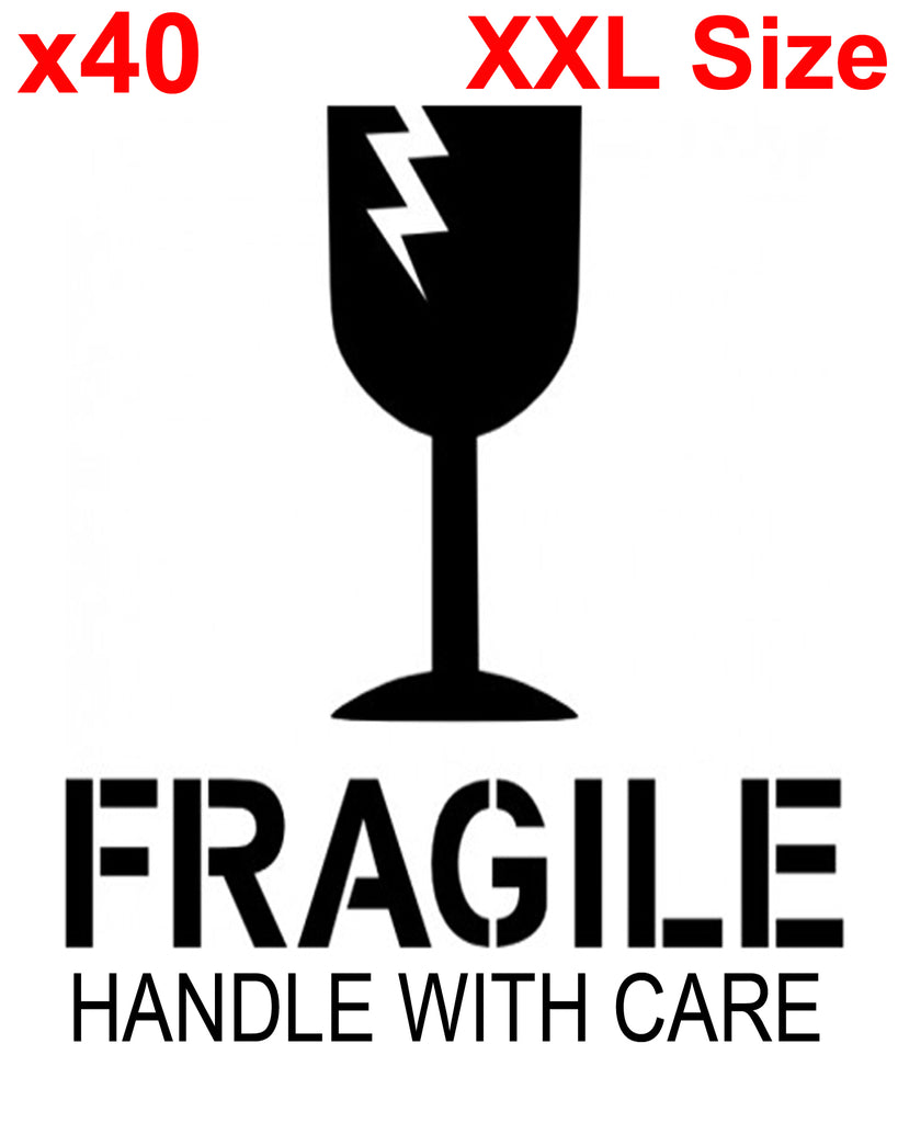 XXL FRAGILE HANDLE WITH CARE shipping label adhesive warning sticky st
