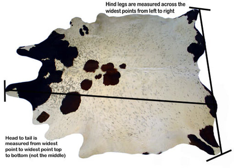 Where to measure your cowhide rug