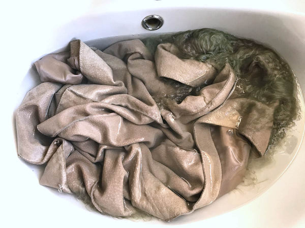 Washing suede leather garments