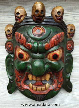 wood hand carved mahakala god protector 