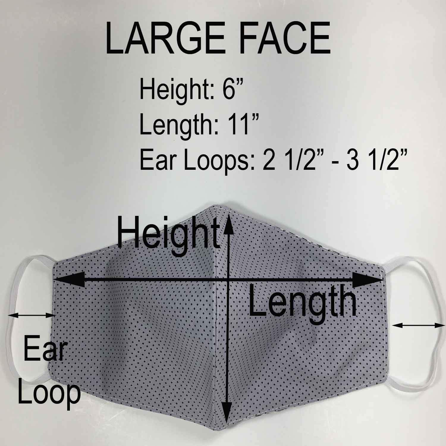 Handmade LARGE Cotton Fabric Face Masks - Reversible 3D - L157