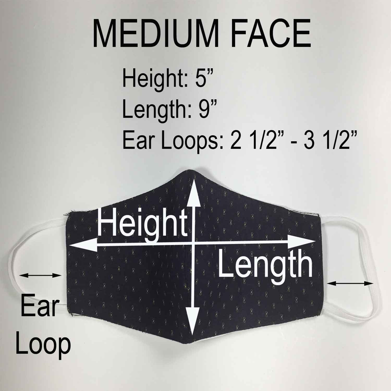 Handmade MEDIUM Cotton Face Masks - 3D - 380