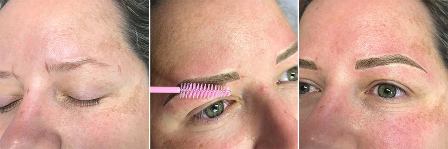 Erin microblading eyebrows experience Auckland Lash and Brows before and after
