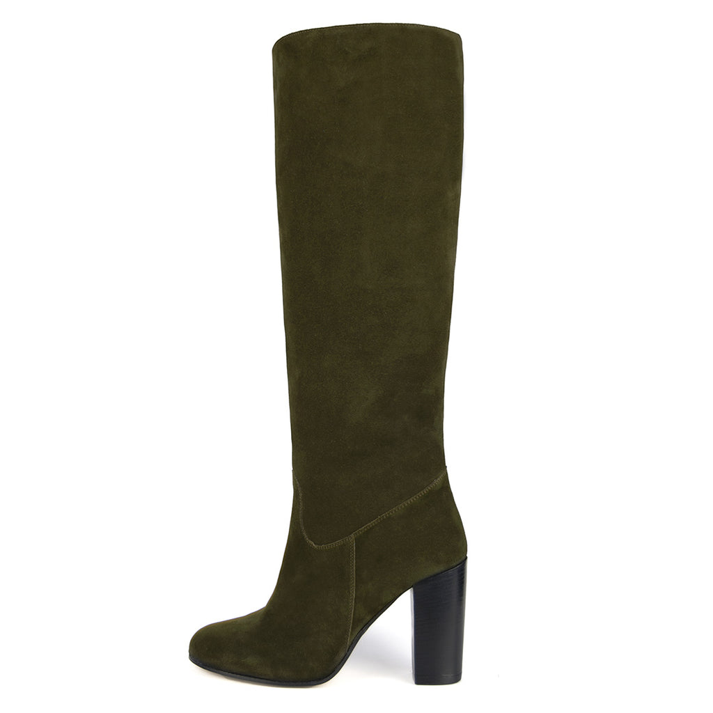 olive green heel boots