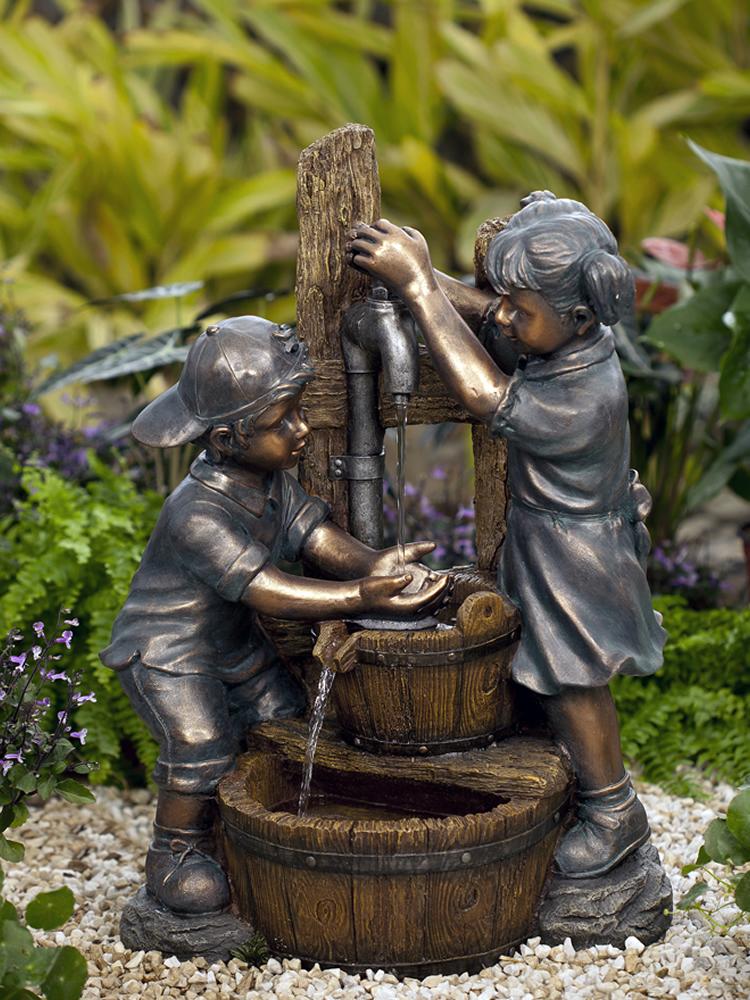 winston porter julee resin children and water pump patio fountain on kids outdoor water fountain