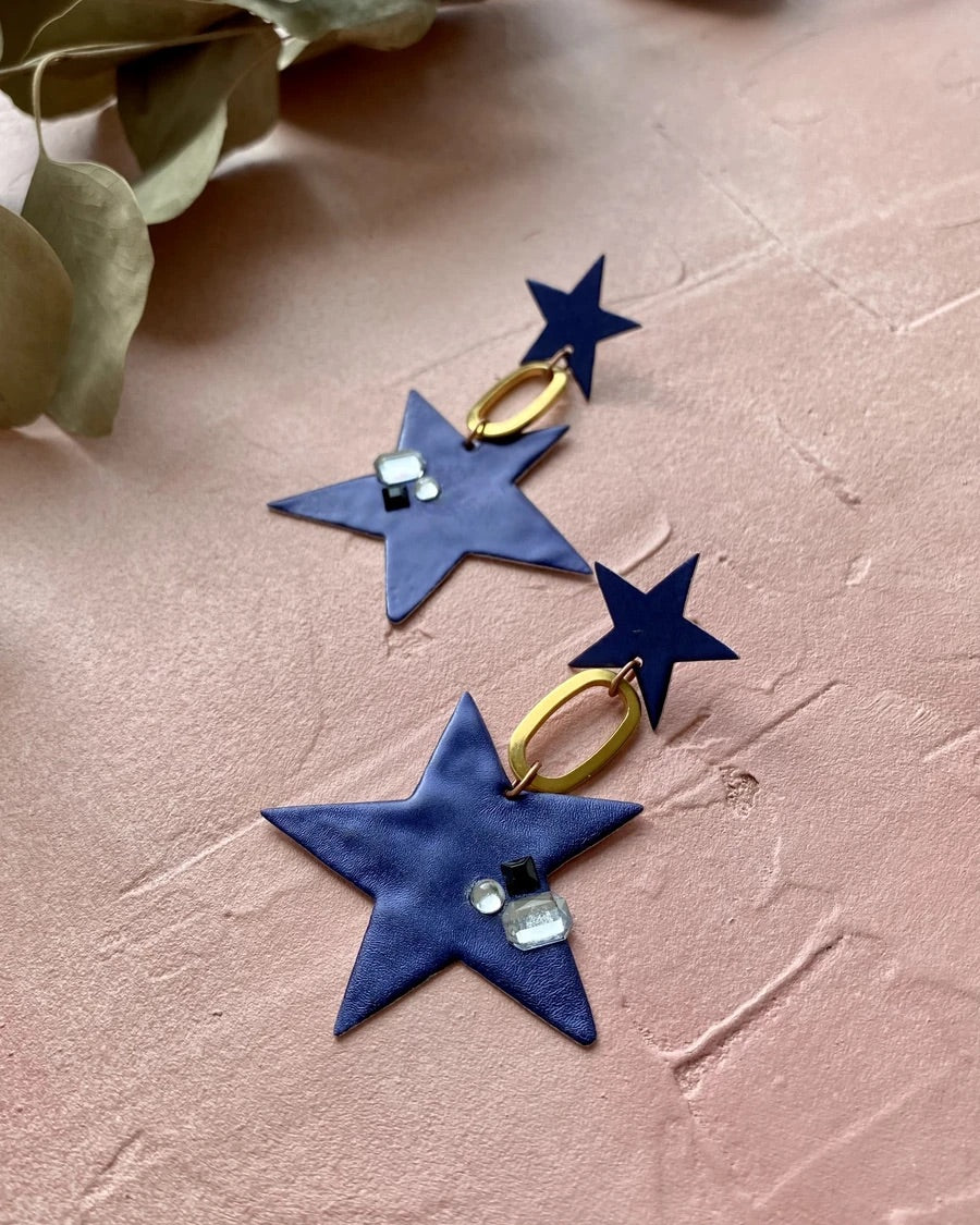 Blue Star Earrings
