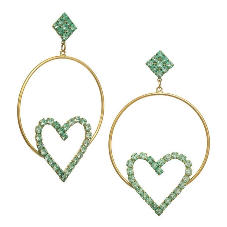 Skirt Plated Heart Hoops