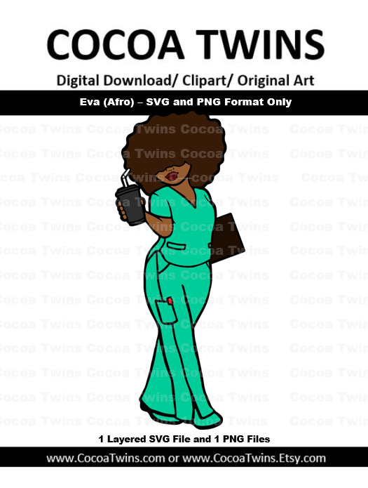 Digital Download Nurse Eva Svg Layered File And Png File Format Cocoa Twins