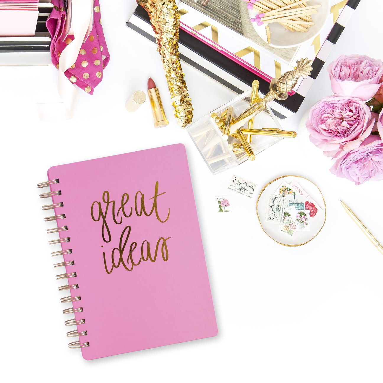 Great Ideas Pink Spiral Notebook