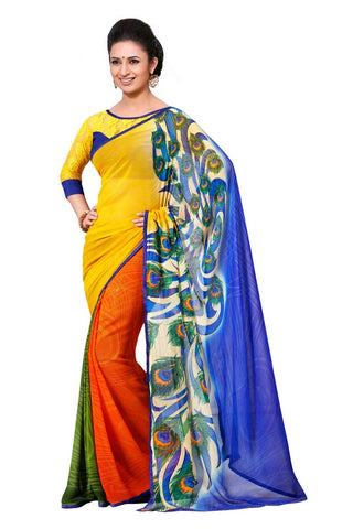 Peacock Work Saree