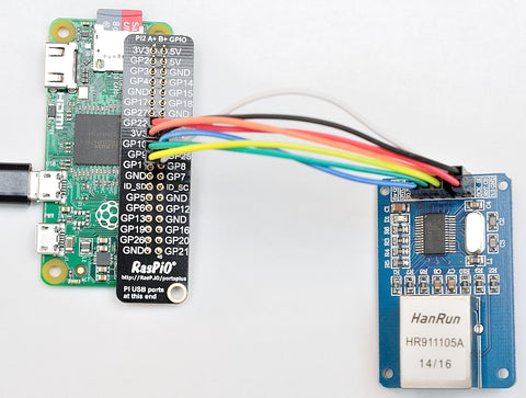 How to wire an enc28j60 ethernet board to your Raspberry Pi Zero