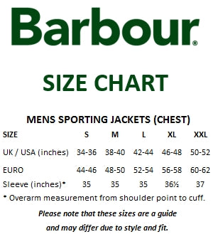 barbour childrens size guide