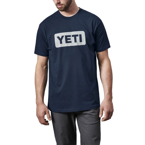 Yeti Logo Badge Sleeve T-Shirt Navy/White - John Norris