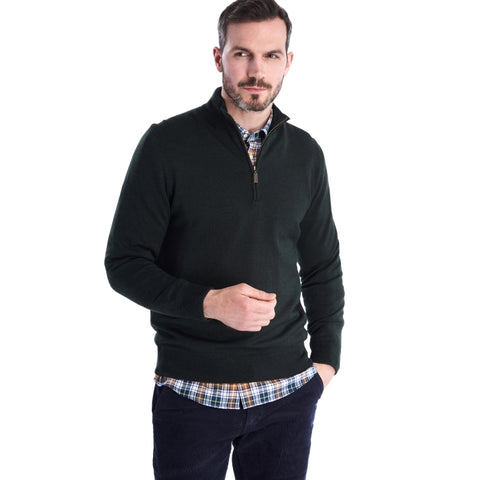 barbour gamlin half zip jumper with waterproof lining