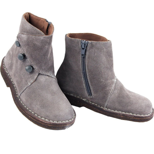 gray suede ankle boots