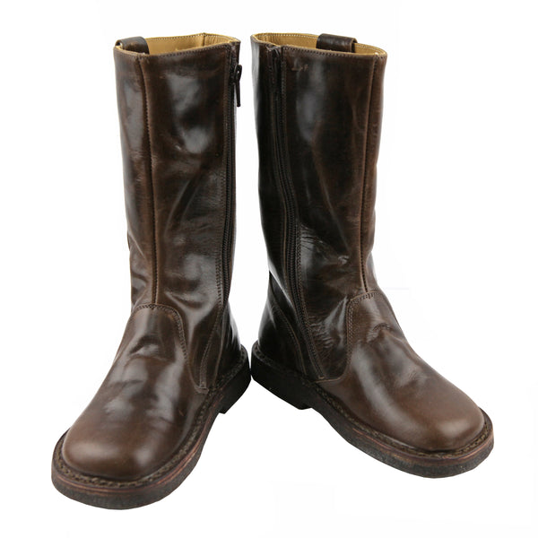 mid calf leather boots